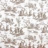 Dekorační látka Polopanama Šťastné tanečnice 280 cm – taupe (šedohnědá)/bílá,  thumbnail number 1