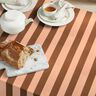 Dekorační látka Plátno Veselé pruhy – lososová/hnědá,  thumbnail number 6