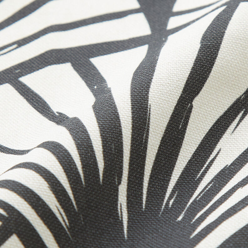 Dekorační látka Polopanama Abstraktní předměty – slonová kost/černá,  image number 2