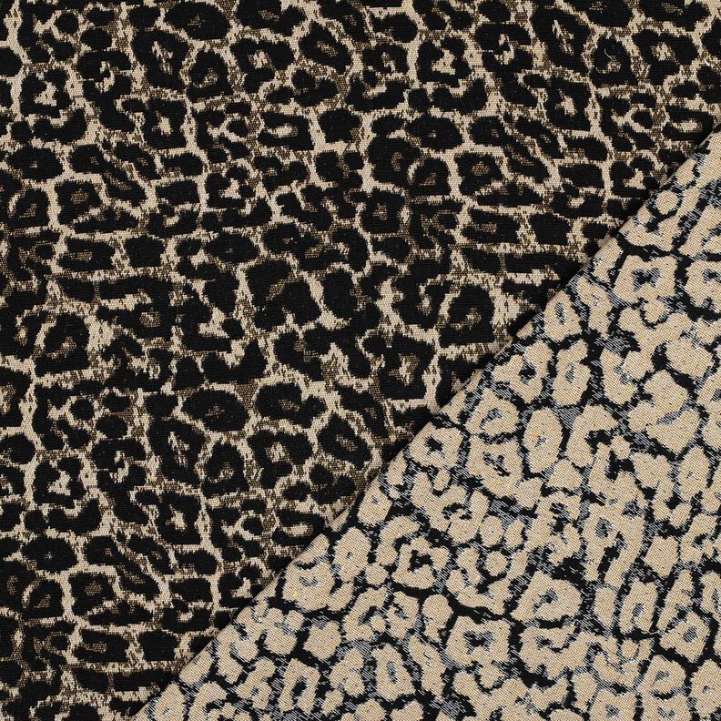 Žakár Leopardí vzor – přírodni/černá,  image number 4