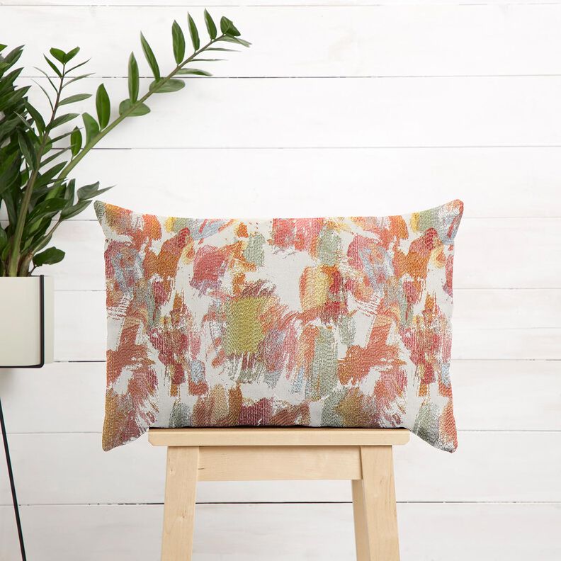 Dekorační látka Gobelín abstraktní umění – světle béžová/světlý odstín bobulového ovoce,  image number 5