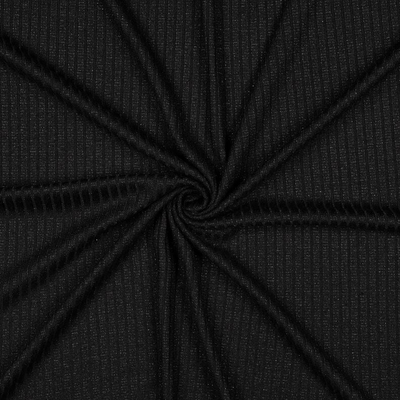 Žebrovaná pletenina Lurex – černá, image number 1