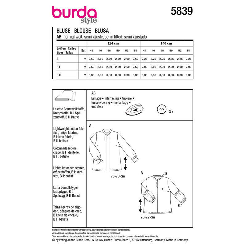Plus-Size Halenka | Burda 5839 | 44-54,  image number 9
