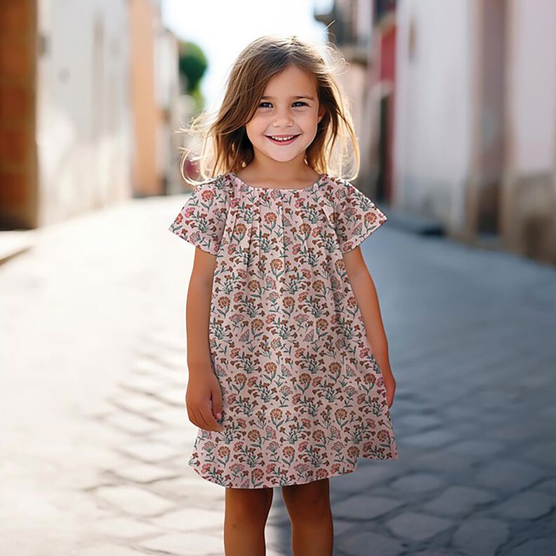Mušelín / dvojitá mačkaná tkanina Květinová louka | Poppy Fabrics – rose,  image number 5