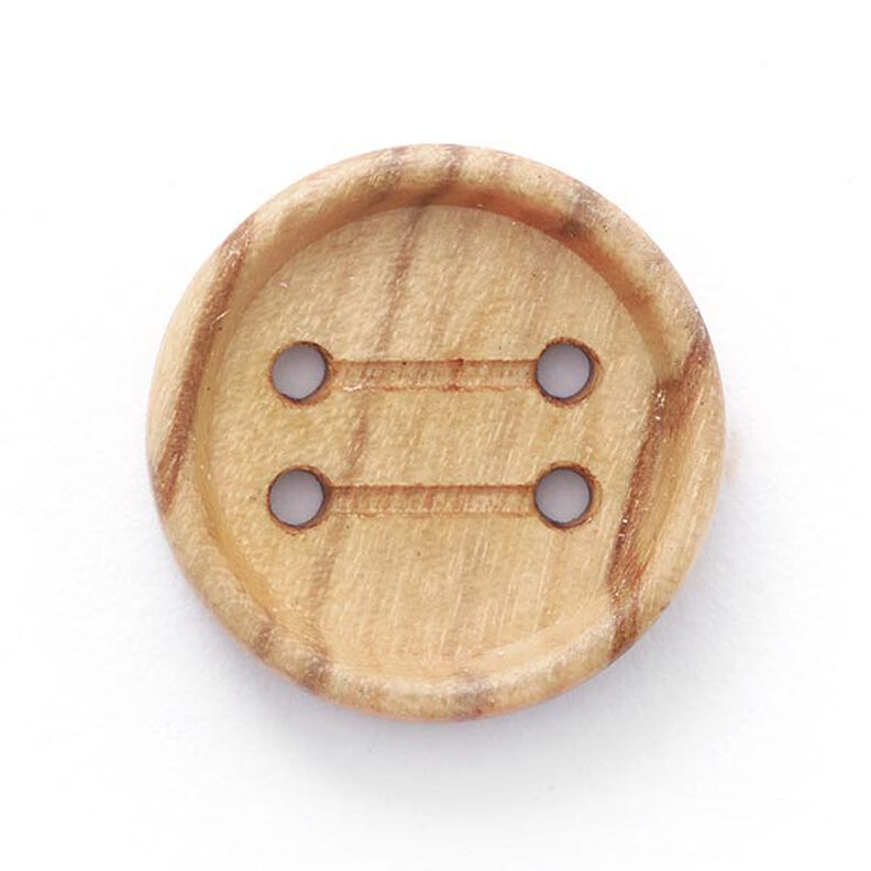 Dřevěný knoflík čtyřdírkový – přírodni,  image number 1