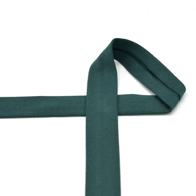 Šikmý proužek Bavlněný žerzej [20 mm] – tmavě zelená,  image number 2