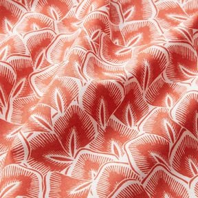 Bavlněná látka Kreton Abstraktní listy – terracotta/slonová kost, 