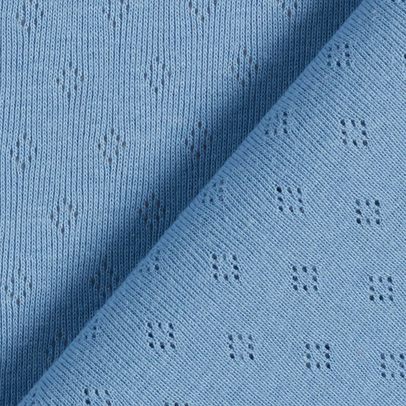 Žerzej z jemného úpletu s dírkovým vzorem – modrá,  image number 4