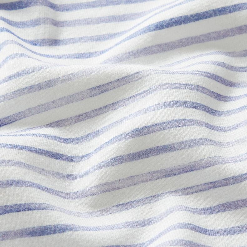 Bavlněný žerzej Akvarelové pruhy digitální potisk – slonová kost/šeříková,  image number 2