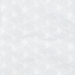 Bavlněná látka Dírková výšivka Květinové diamanty | Poppy Fabrics – bílá, 