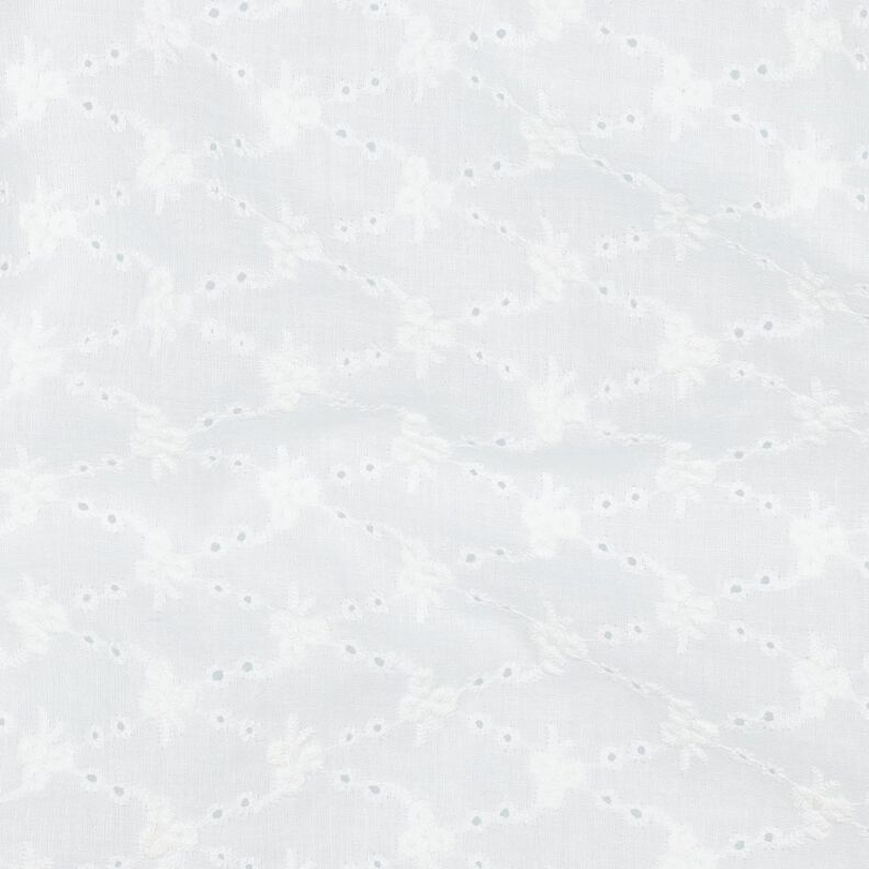 Bavlněná látka Dírková výšivka Květinové diamanty | Poppy Fabrics – bílá,  image number 2