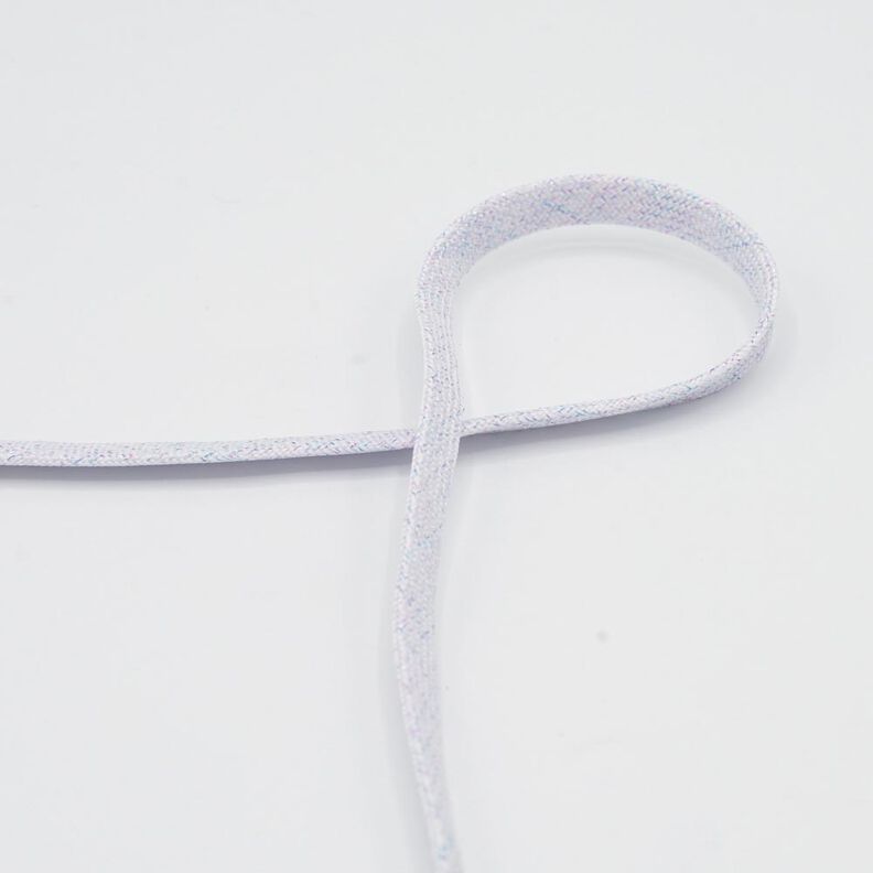 Plochá šňůra Mikina s kapucí Lurex [8 mm] – bílá/šeříková,  image number 1