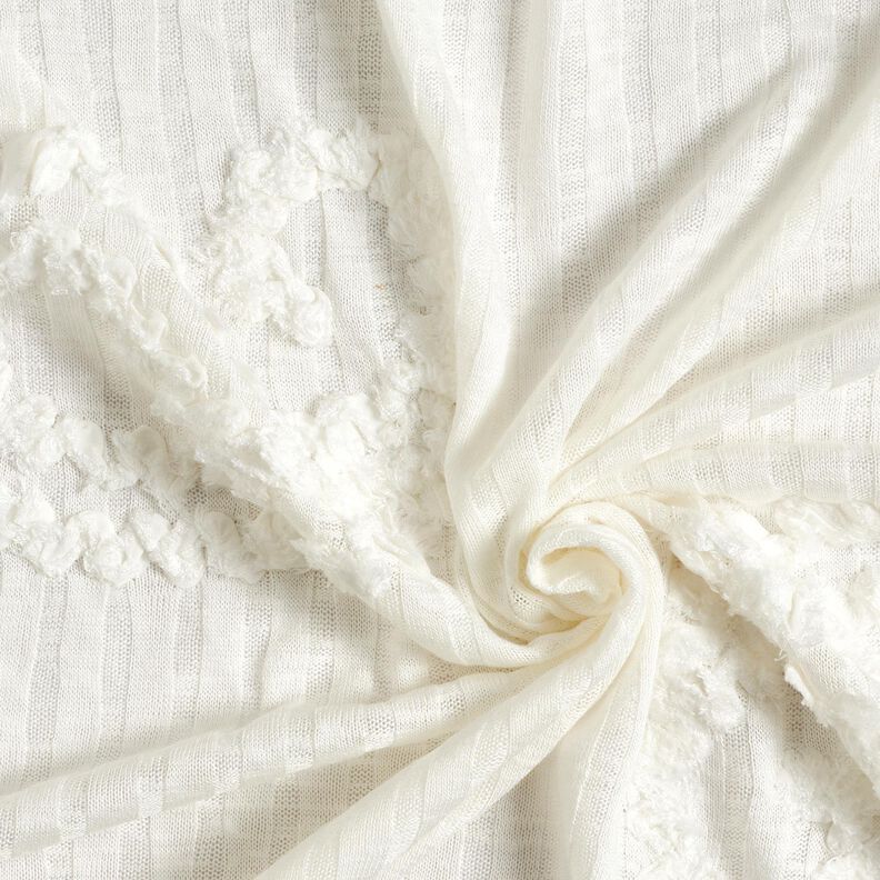 Žebrovaná pletenina Efekt paisley – slonová kost,  image number 3