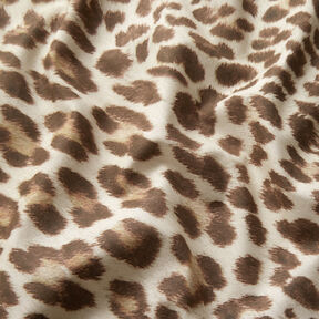 GOTS Bavlněný batist Leopardí vzor | TCC x LOOKS by Wolfgang Joop – světle béžová/tmavě hnědá, 
