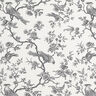 Bavlněná látka Kreton Ptáci – břidlicově šedá/vlněná bílá,  thumbnail number 1