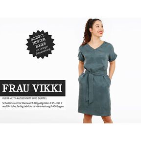 FRAU VIKKI – volné šaty s výstřihem do V a páskem, Studio Schnittreif | XS - XXL, 