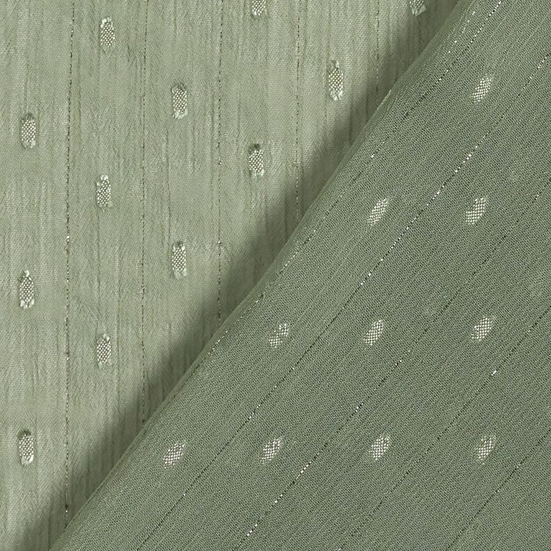 Šifonové dobby s kovovými proužky – rákosove zelená/stříbrná metalická,  image number 4