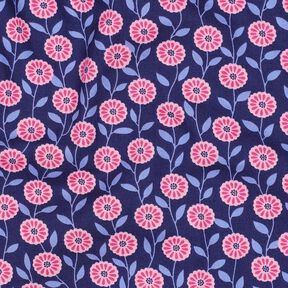 Bavlněný popelín Letní květiny | Poppy Fabrics – růžová/indigová, 
