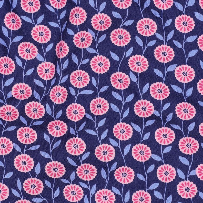 Bavlněný popelín Letní květiny | Poppy Fabrics – růžová/indigová,  image number 2