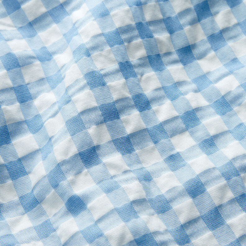 Seersucker velký kostkovaný Vichy – bílá/světle modra,  image number 2