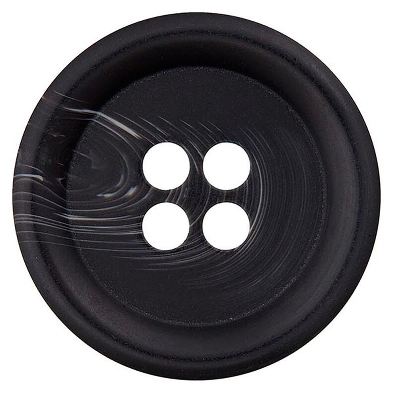 Polyesterový knoflík 4dírkový – černá/bílá,  image number 1