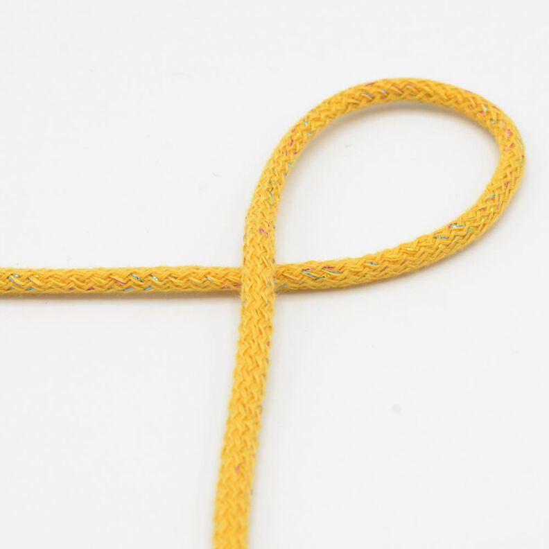 Bavlněná šňůrka Lurex [Ø 5 mm] – kari žlutá,  image number 1
