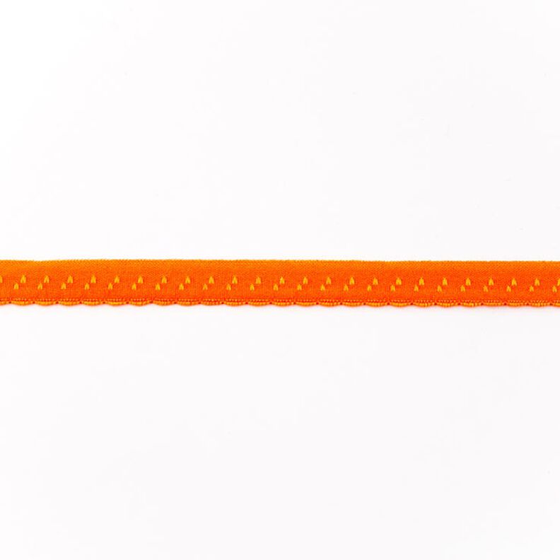 Elastická lemovací stuha Krajka [12 mm] – oranžová,  image number 1