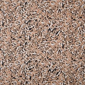 Viskózový žerzej Abstraktní leopardí tisk – světle hnědá/černá, 