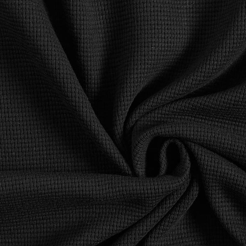 Mini Bavlněný vaflový žerzej jednobarevný – černá,  image number 1