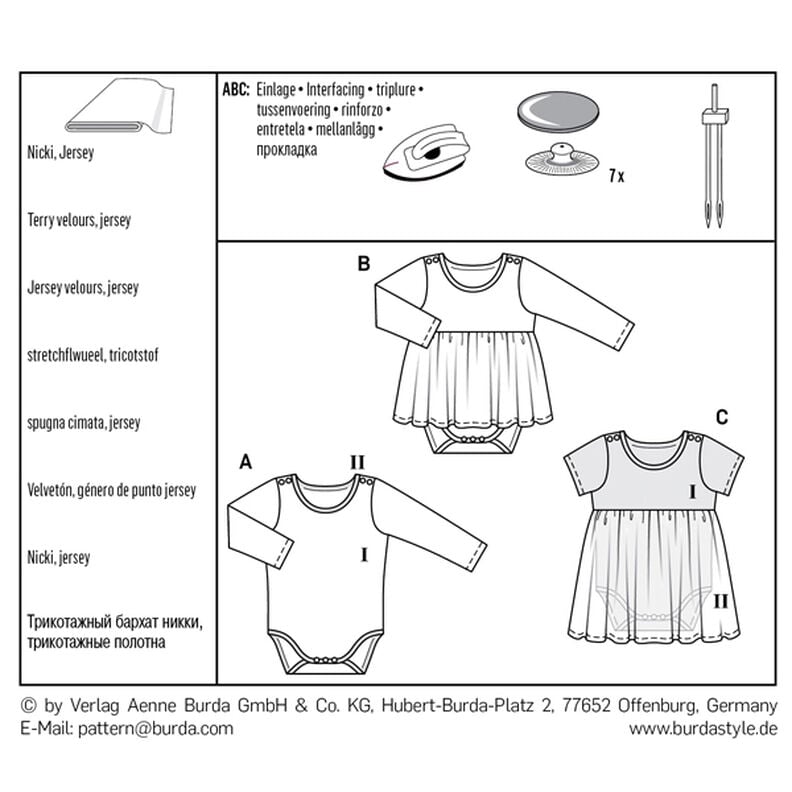 Šatičky pro miminka | body, Burda 9347 | 62 - 92,  image number 8