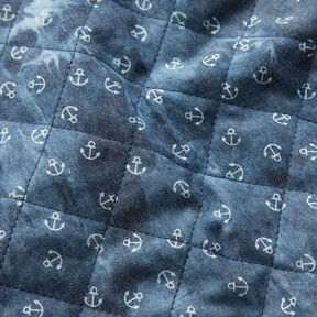 Prošívaná tkanina chambray kotva batikovaná – džínově modrá, 