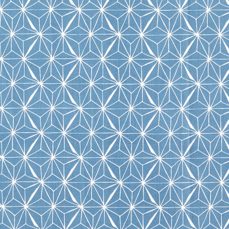 Povrstvená bavlna Grafické hvězdy – modrá/bílá,  image number 1