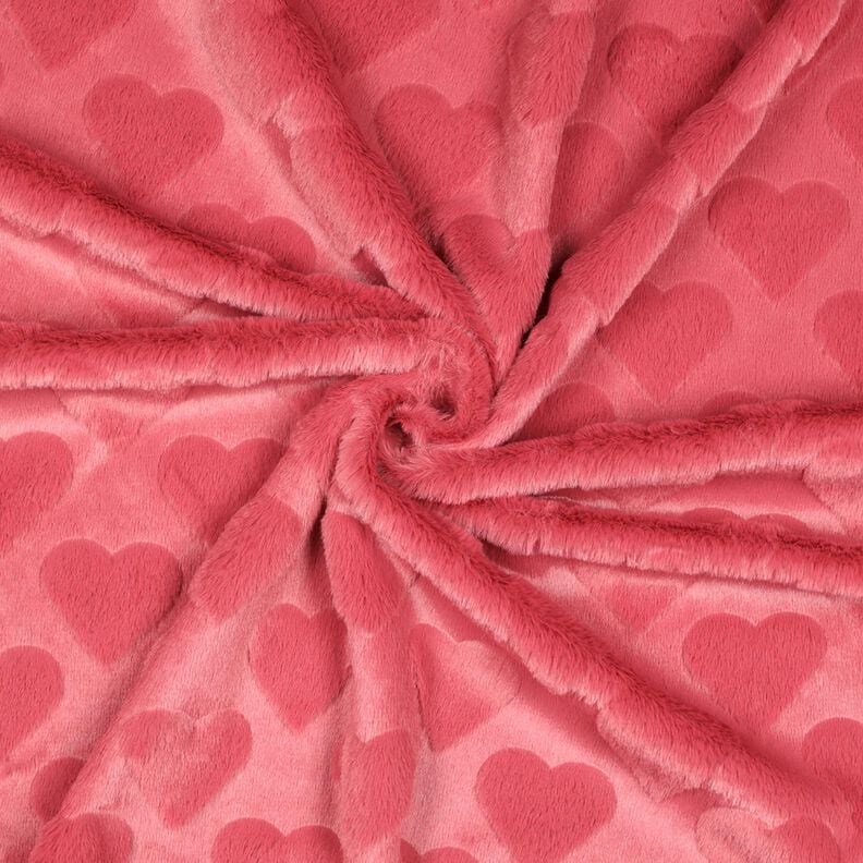 Umělá kožešina Srdíčka | Poppy Fabrics – slézová,  image number 3