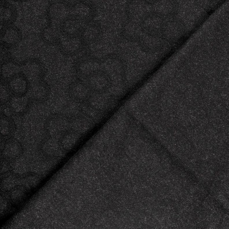 Látka na kabáty Vznešené květiny – černá,  image number 4