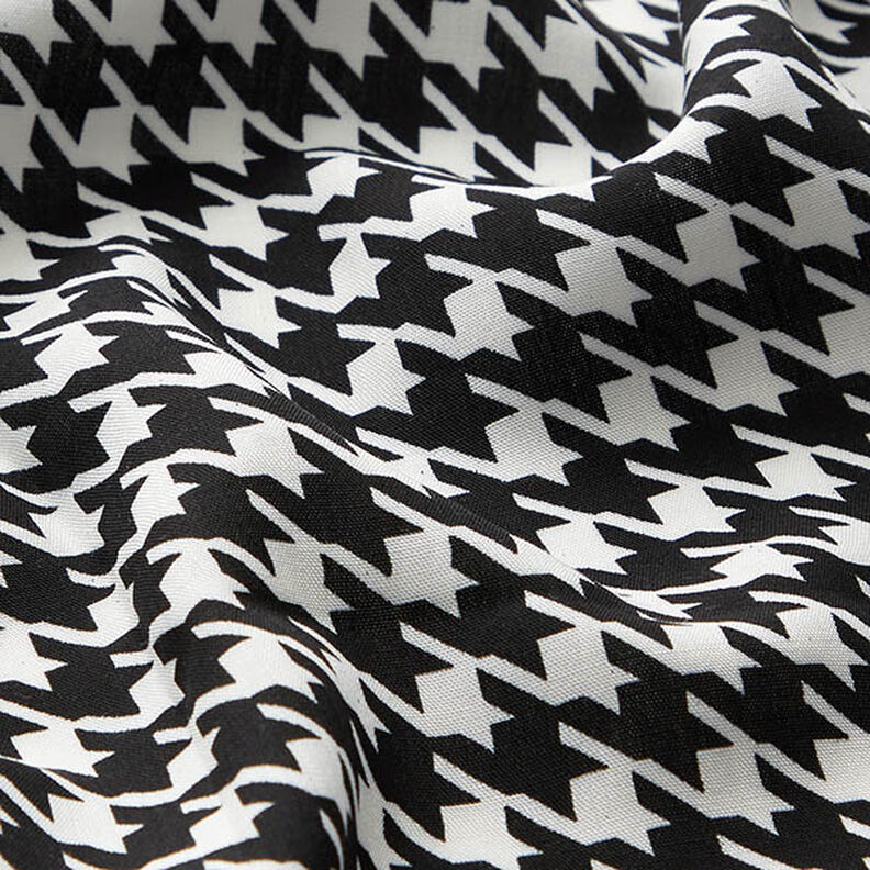 Viskózová tkanina houndstooth – černá/bílá,  image number 2