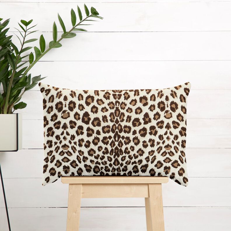 Čalounická látka Žakár Leopard – kremová/sasanková,  image number 7