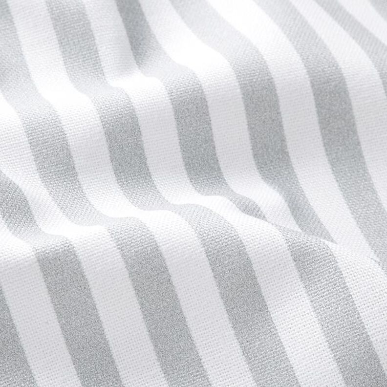 Dekorační látka Polopanama Podélné proužky – světle šedá/bílá,  image number 2