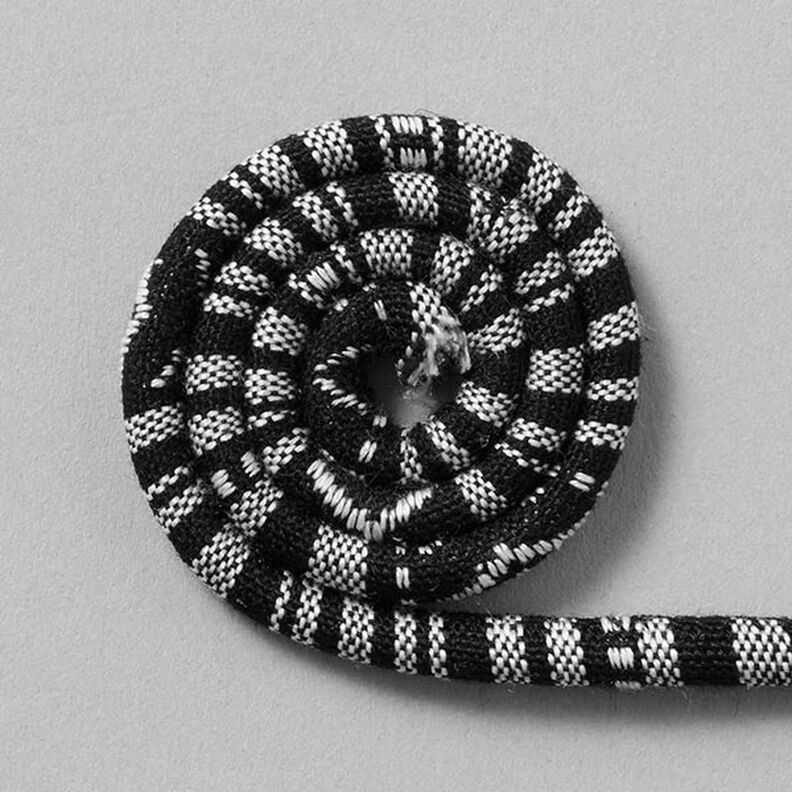 Šňůrka etno [6mm] – černá/bílá,  image number 1