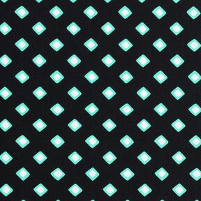 Látka na plavky retro diamanty – černá/máta peprná, 