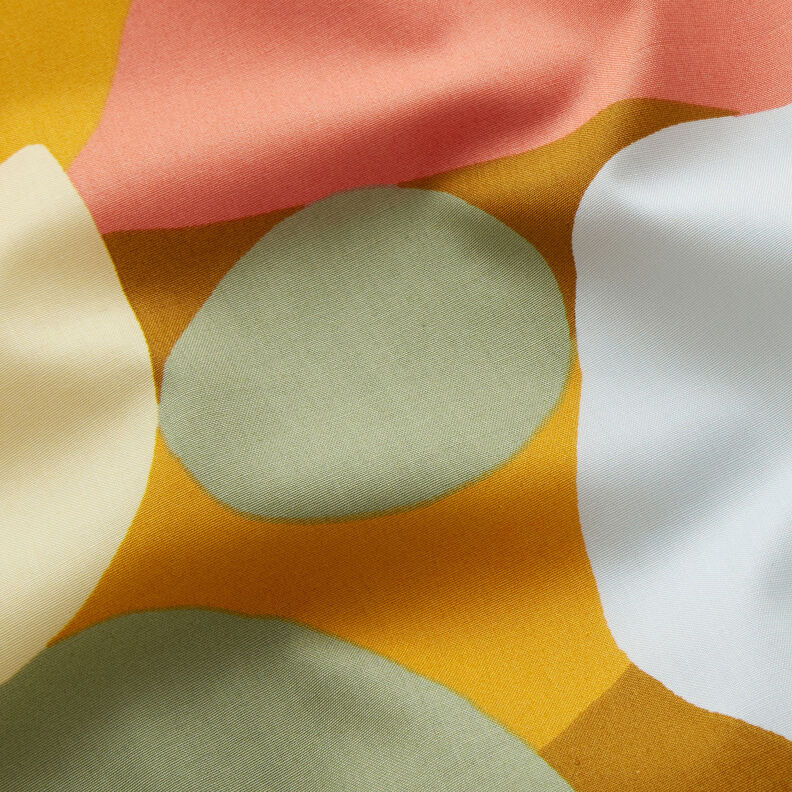 Bavlněný popelín abstraktní tvary | Nerida Hansen – olivová/humrová,  image number 2