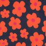 Plyš teddy Květiny | Poppy Fabrics – namornicka modr/oranžová,  thumbnail number 1