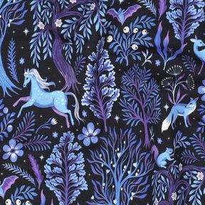 Francouzské froté letní teplákovina Pohádkový les digitální potisk | Poppy Fabrics –, 