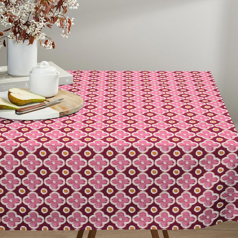 Dekorační látka Plátno Vzhled výšivky – bordó/pink,  image number 7