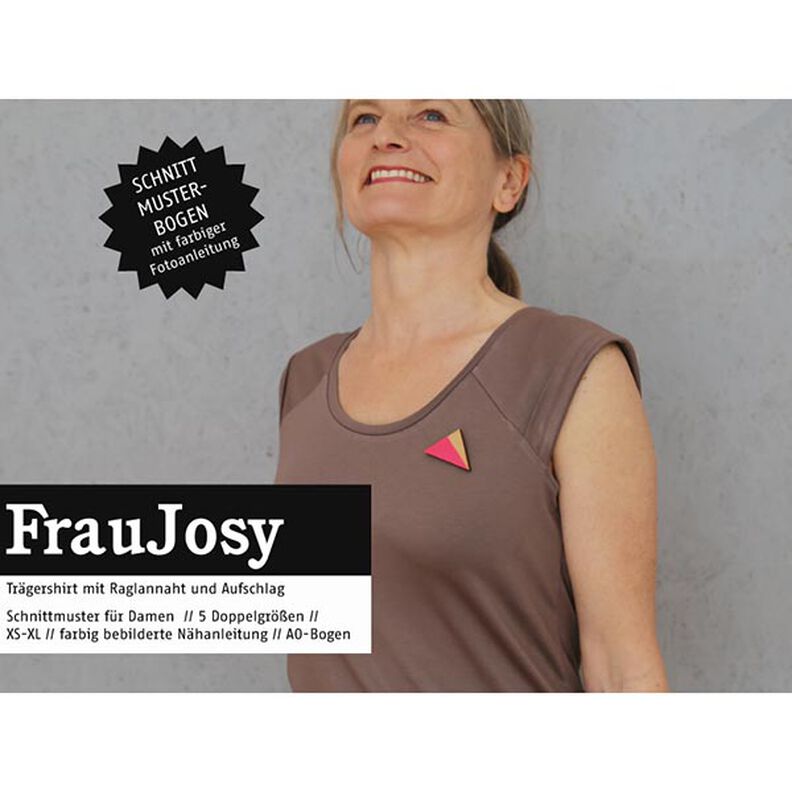 FRAU JOSY – tílko s raglánovými švy a záložkou na ramenou, Studio Schnittreif  | XS -  XL,  image number 1