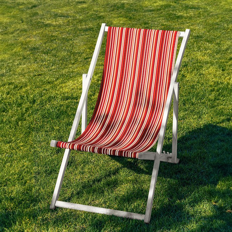 Outdoor Lehátkovina Podélné proužky 44 cm – tmavě červená/oranžová,  image number 4