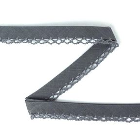 Šikmý proužek s háčkovaným lemem 19 – tmavě šedá, 