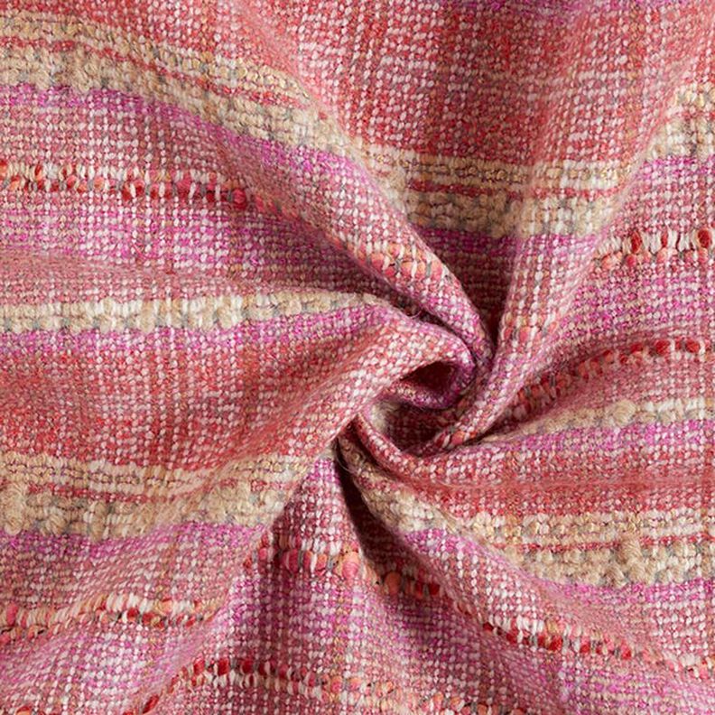 Kabátová tkanina bouclé vlněná směs – pink,  image number 3