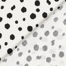 Viskózová látka nepravidelné puntíky – bílá/černá,  thumbnail number 4