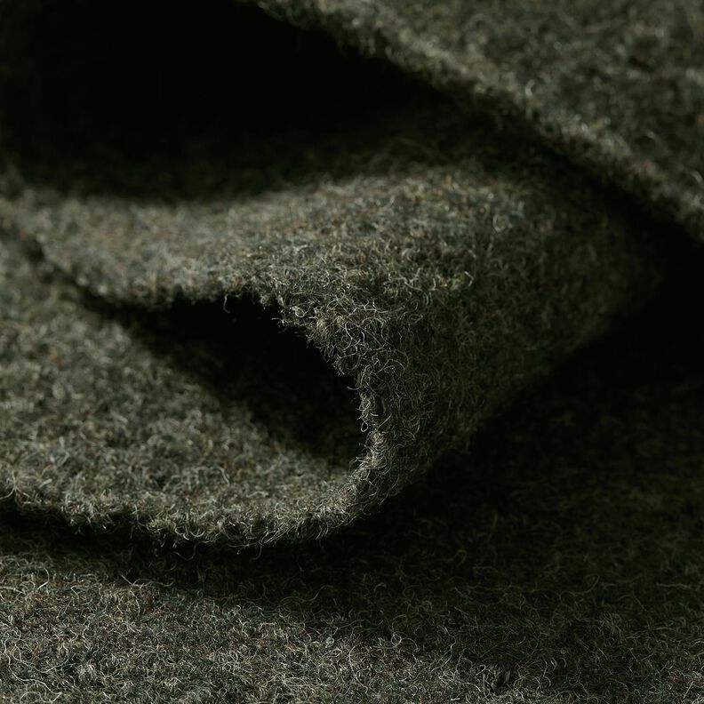 Valchovaný vlněný loden – tmave olivová, image number 4