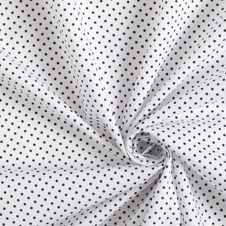 Bavlněný popelín Mini puntíky – bílá/černá,  image number 3